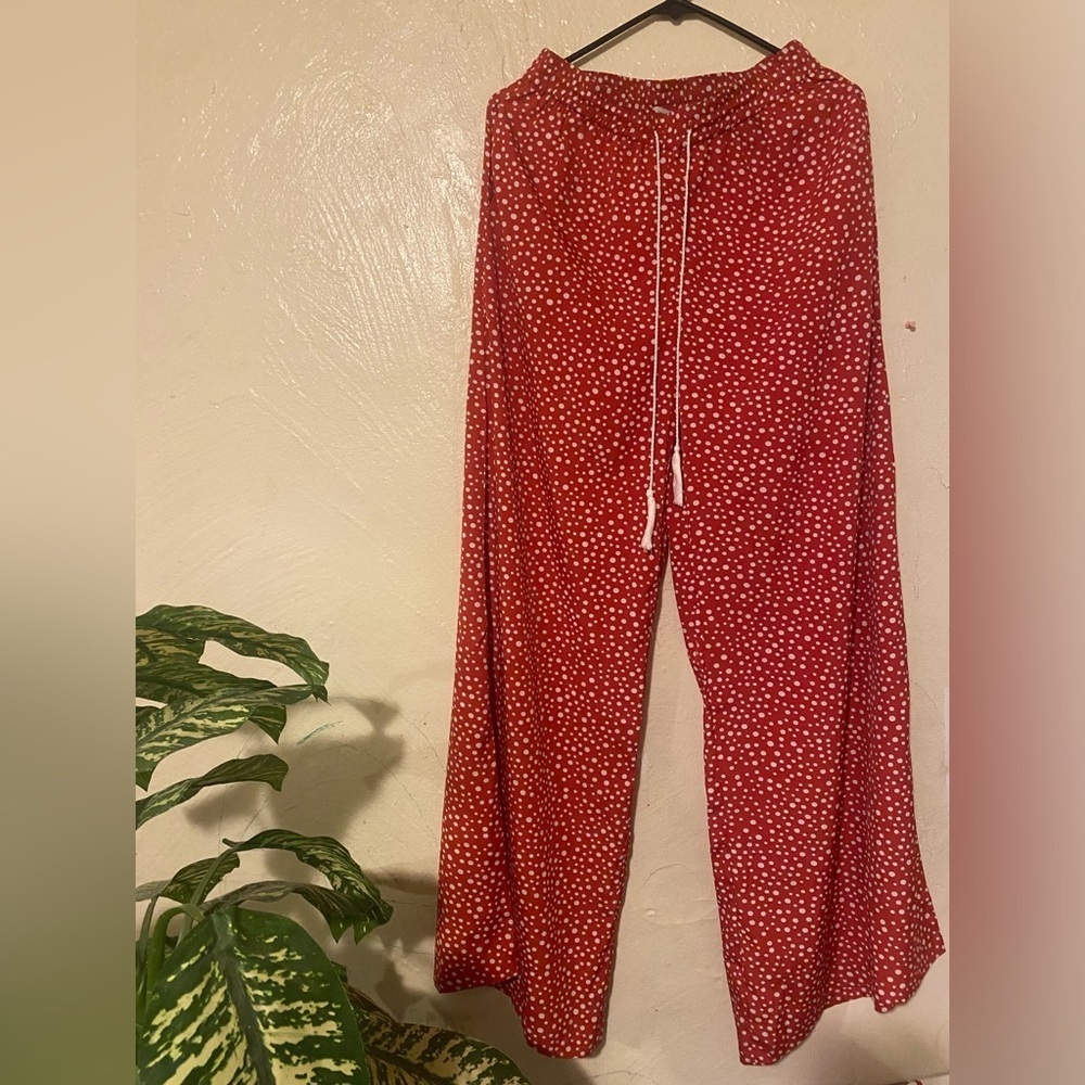 SMF red polka dot pants